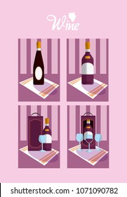 Set of wine cards