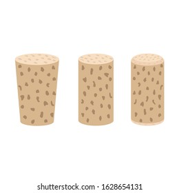 Set of wine corks.3d vector illustration and isometric view.