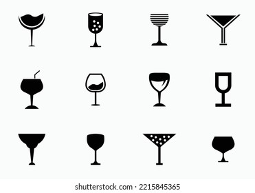 Icono de vector de vidrio de vino