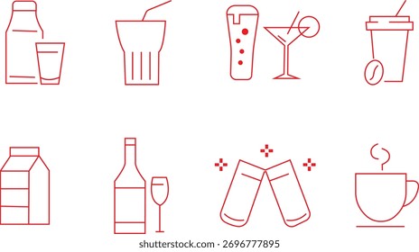 Conjunto de copas de vino y botellas
