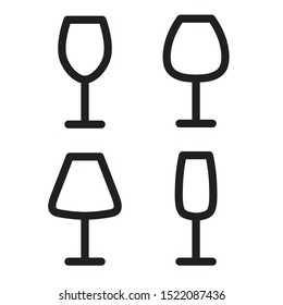 set of wine glasses icon- vector illustration