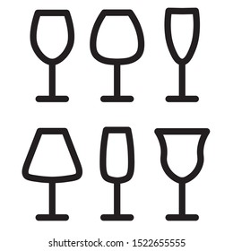 set of wine glasses icon- vector illustration