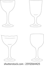 Set of Wine Glasses Illustrations