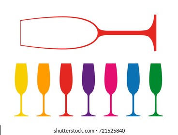 set of wine glasses on a white background
