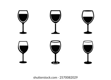 set of wine glasses silhouette 