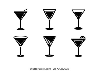 set of wine glasses silhouette 
