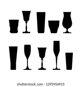 set of wine glasses. vector illustration on white background