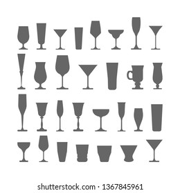 set of wine glasses. vector illustration isolated on white background