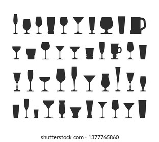 set of wine glasses. vector illustration isolated on white background