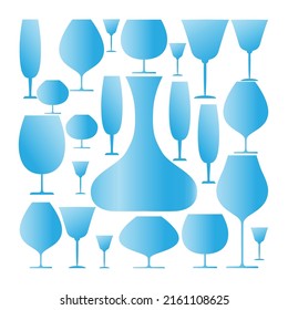 Set of wine glasses.  Vector illustration.