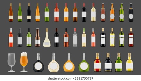 Set of wine isolated on the background. Ready to apply to your design. Vector illustration.