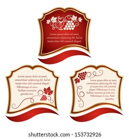 set of wine label 