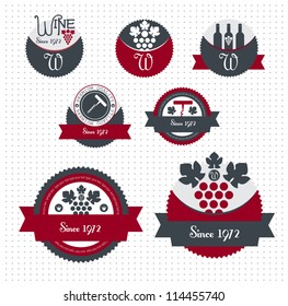 Set of wine labels. Vector