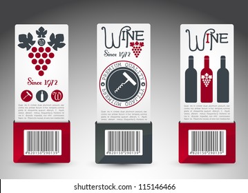 Set of wine labels. Vector