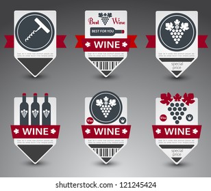 Set of wine labels. Vector