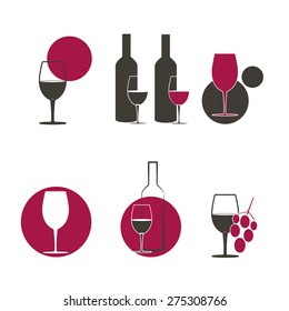 Set of wine logos,badges and labels