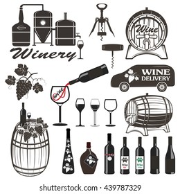 Set of wine signs, badges