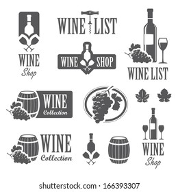 Set of wine signs, badges and labels