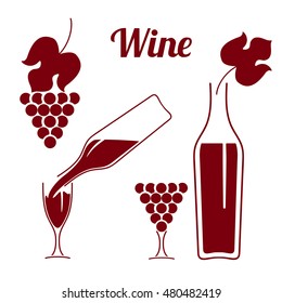 Set of wine symbols.