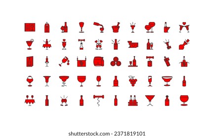 set of wine vector illustration