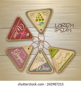 Set of wine vintage labels
