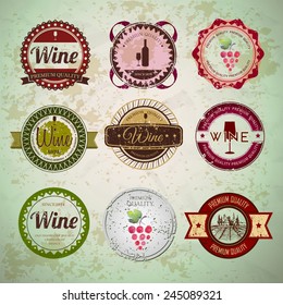 Set of wine vintage labels