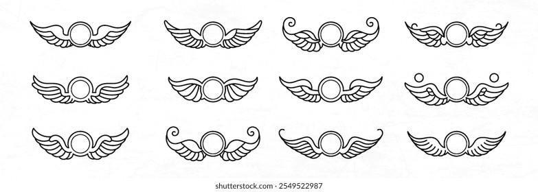 conjunto de asa decorado elemento vetor design ilustração