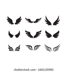 Set of wing icon design template vector