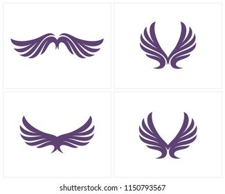 Set of Wing icon logo design vector