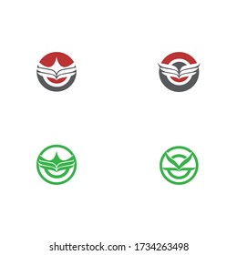 Set Wing  Logo Template vector icon illustration design