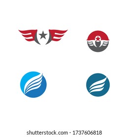 Set Wing  Logo Template vector icon illustration design