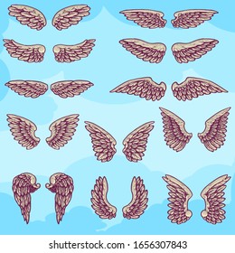 Set of wings collection perfect for design element
