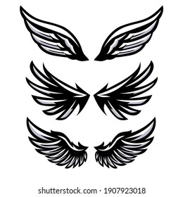 Set of wings icon template