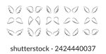 Set of wings icons. Wing icons. Bird wings, angel wings elements. Wing collection in different shape. Wings badges. Vector illustration