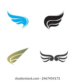 set of wings logo  icon vector illustration template