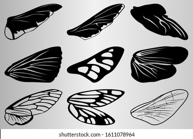 free black and white insect clipart wing