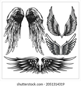 SET WINGS VECTOR GRAPHIC DESIGN