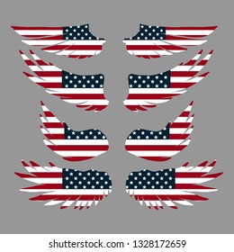 Set of wings. Vector illustration.