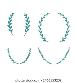 Set of winner, victory leaf, award, academy symbol design logo template