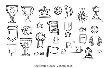 Set for winners of medals, cups, trophies in sports competitions. 