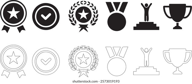 Set of Winning Vector Icons illustration