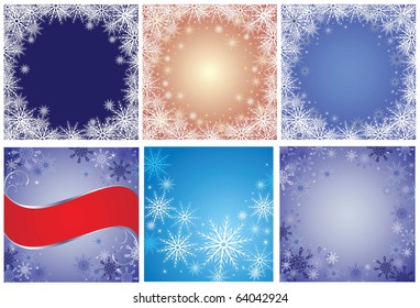 Set of winter backgrounds