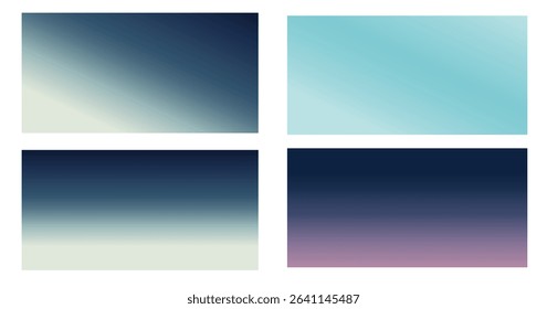 Set winter backgrounds, dark blue, blue gradient fade vivid poster smooth vector, backdrop soft mesh, indigo motion