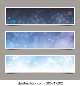 set of winter banners