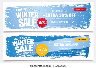 Set of winter banners. Winter sale banners.