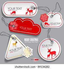 Set of winter bubbles, stickers, labels, tags. Vector  illustration