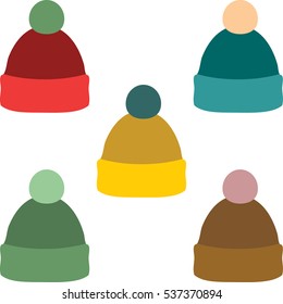 a set of winter cap vector 