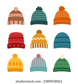 Conjunto de capas de invierno aisladas en blanco. 