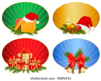 Set of winter christmas backgrounds. Vector illustration