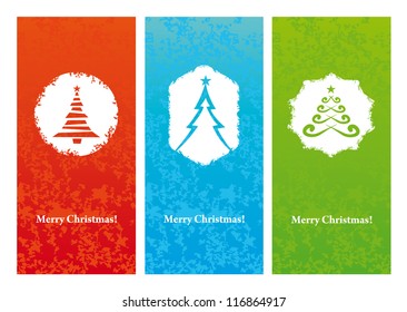 set of winter christmas banners